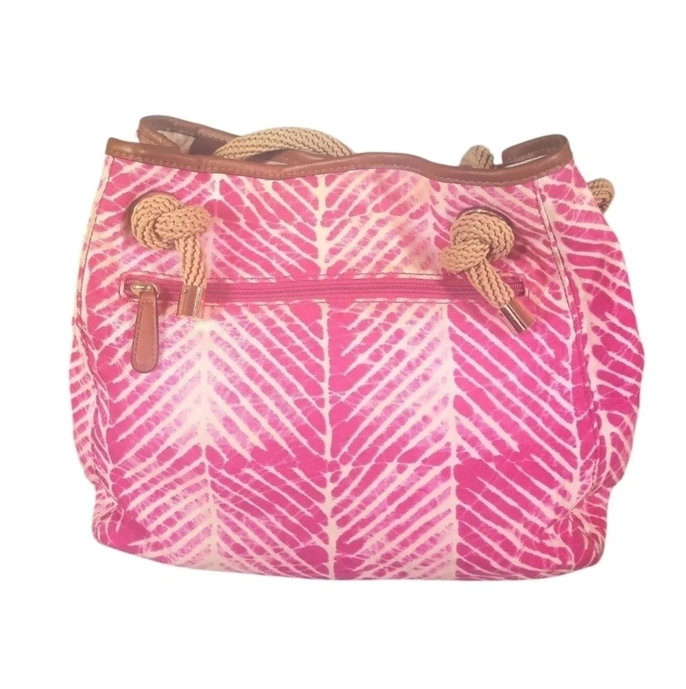 Michael Kors Marina Raspberry Tie Dyed Canvas Tote Handbag